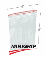 4x6 4Mil MiniGrip Reclosable Plastic Bags with Hang Hole
