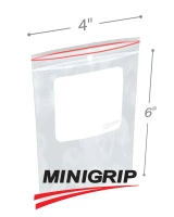 4x6 4Mil Minigrip Reclosable Plastic Bags with Whiteblock