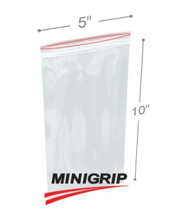 5" x 10" 2 Mil Double Zip Minigrip Resealable Poly Bags