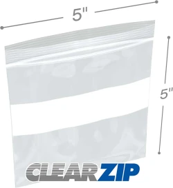 5 x 5 2 mil ClearZip Whiteblock