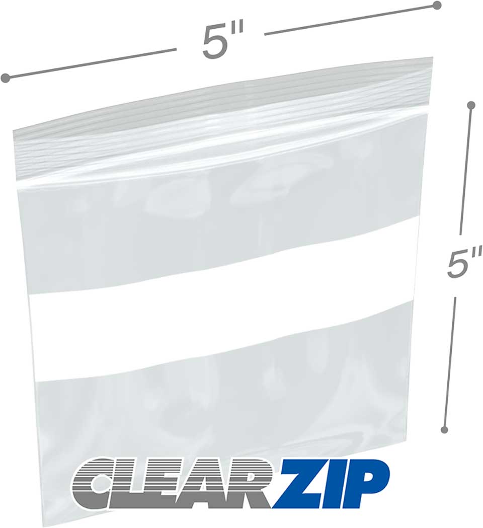 5 x 5 4 mil ClearZip Whiteblock