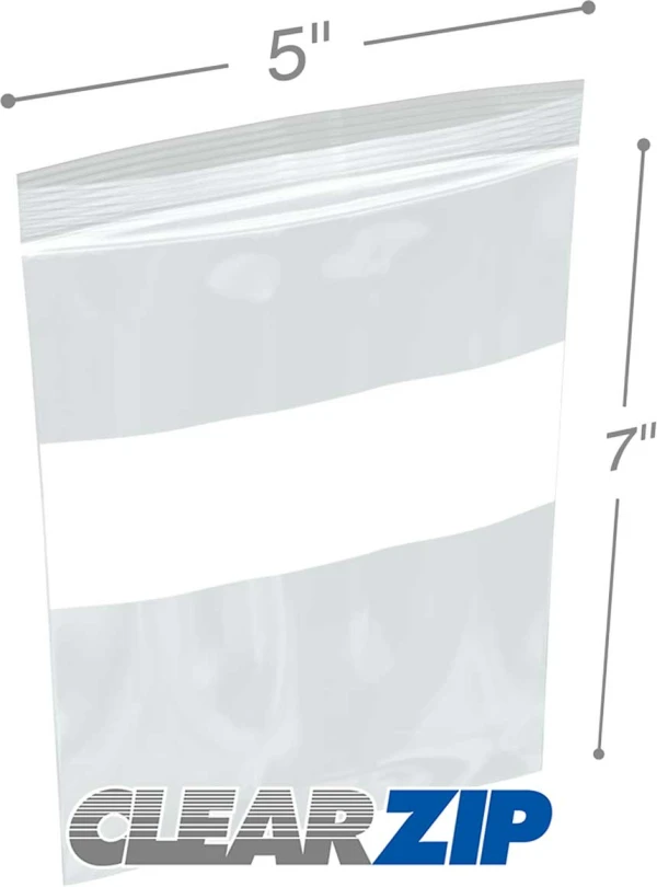 5 x 7 4 mil ClearZip Whiteblock 5 x 7 4 mil ClearZip Whiteblock
