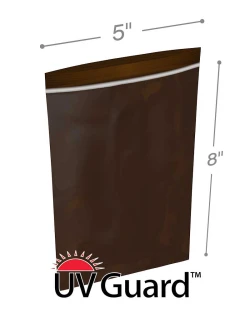 5" x 8" 3 Mil Minigrip Reclosable Amber UV Protective Bags
