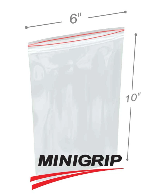 6x10 2Mil Minigrip Reclosable Plastic Bags 6x10 2Mil Minigrip Reclosable Plastic Bags