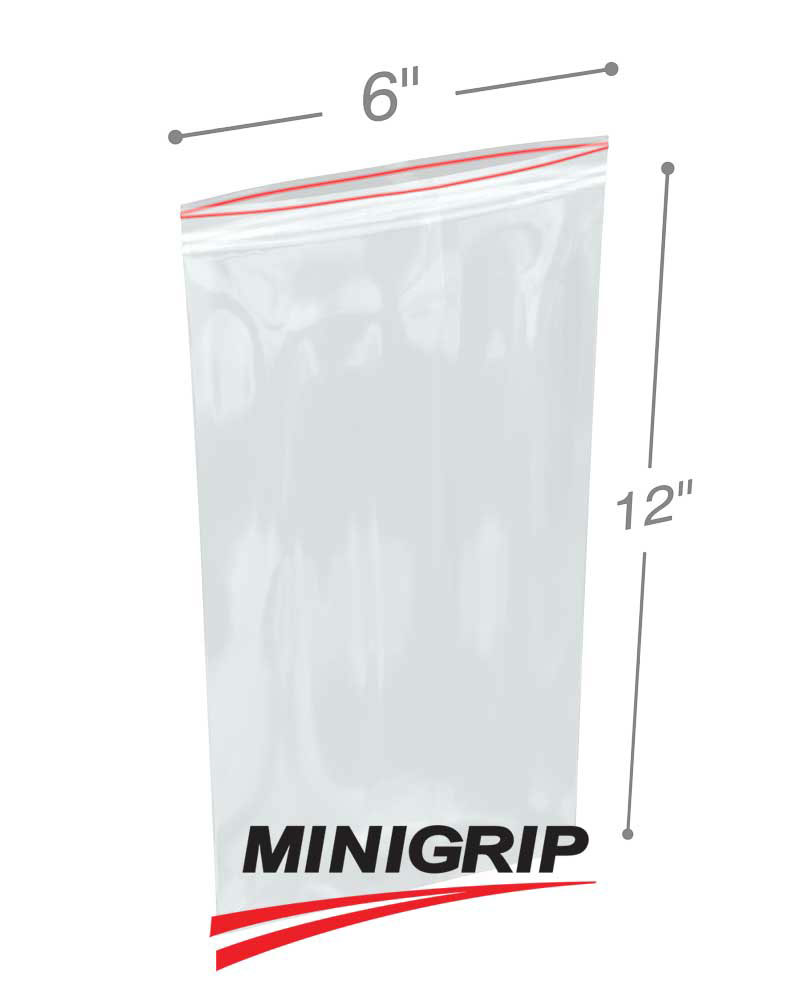 Double Zip 6 x 12 2 Mil Resealable Poly Bags