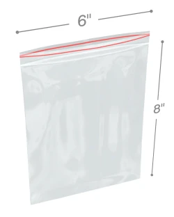 6" x 8" 6 Mil Minigrip Resealable Poly Bags