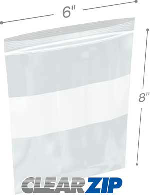 6 x 8 6 mil recusable white block poly bags