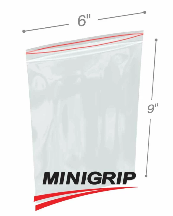 6 x 9 2 Mil Minigrip Reclosable Plastic Bags