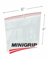 6x6 4Mil MiniGrip Reclosable Plastic Bags with Hang Hole