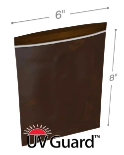 6" x 8" 3 Mil Minigrip Zipper Amber UV Protective Bags