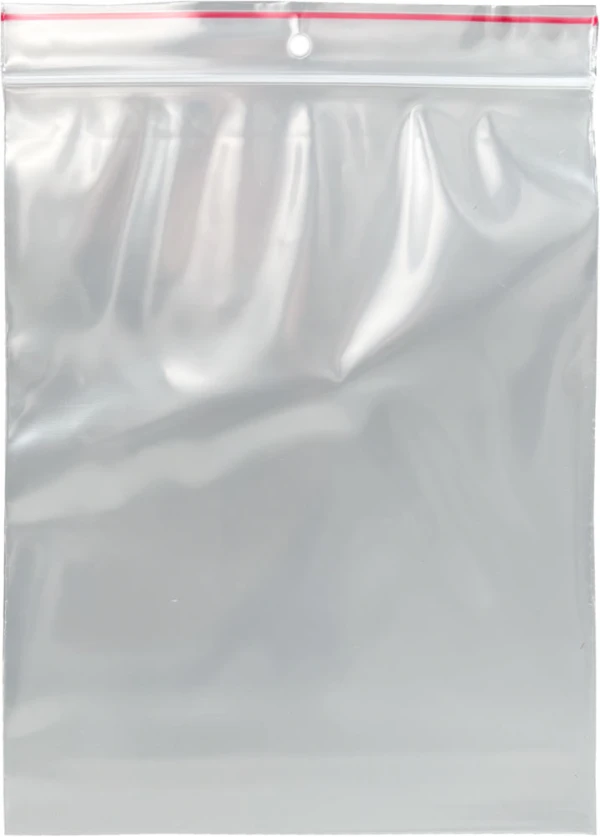 6x8 4-Mil Minigrip Resealable Poly Bags with Hanging Hole 6x8 4-mil resealable plastic bags with hang hole