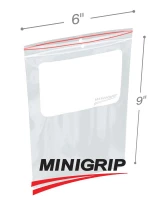 6x9 4Mil Minigrip Reclosable Plastic Bags with Whiteblock