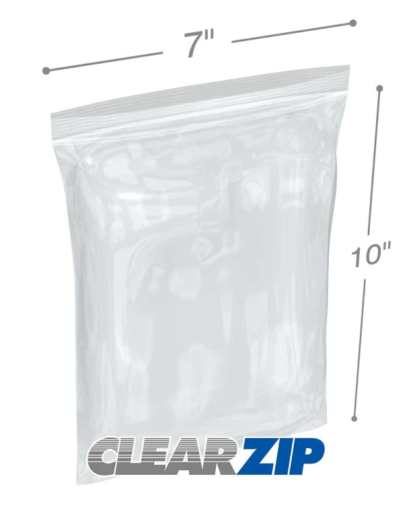7 x 10 2 Mil Clearzip Lock Top Bags 7 x 10 Clearzip Locking Top Bags 2 Mil