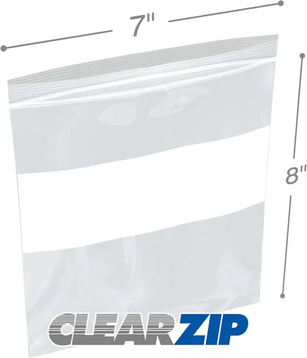 7 x 8 4 mil ClearZip Whiteblock 7 x 8 4 mil ClearZip Whiteblock