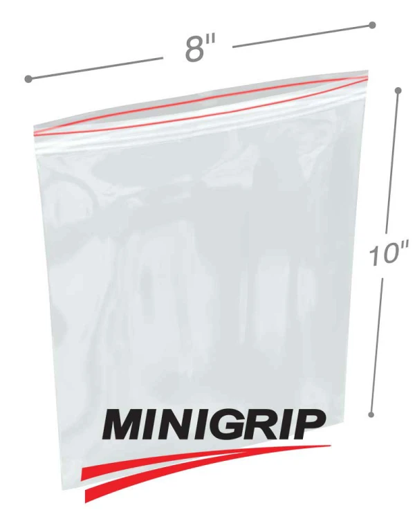 8x10 2Mil Minigrip Reclosable Plastic Bags 8x10 2Mil Minigrip Reclosable Plastic Bags