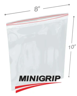 8" x 10" 2 Mil Double Zip Minigrip Resealable Poly Bags