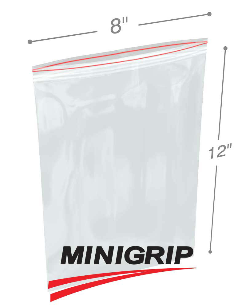 8x12 2Mil Minigrip Reclosable Plastic Bags