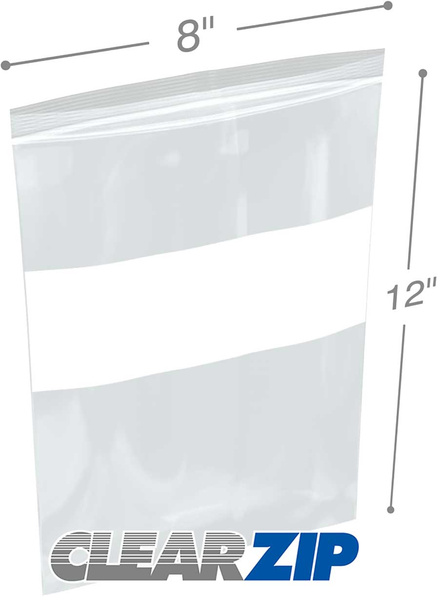 8 x 12 2 mil ClearZip Whiteblock
