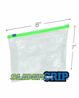 8x7 2.7mil Quart Size SliderGrip Zipper Bags - 250 per case