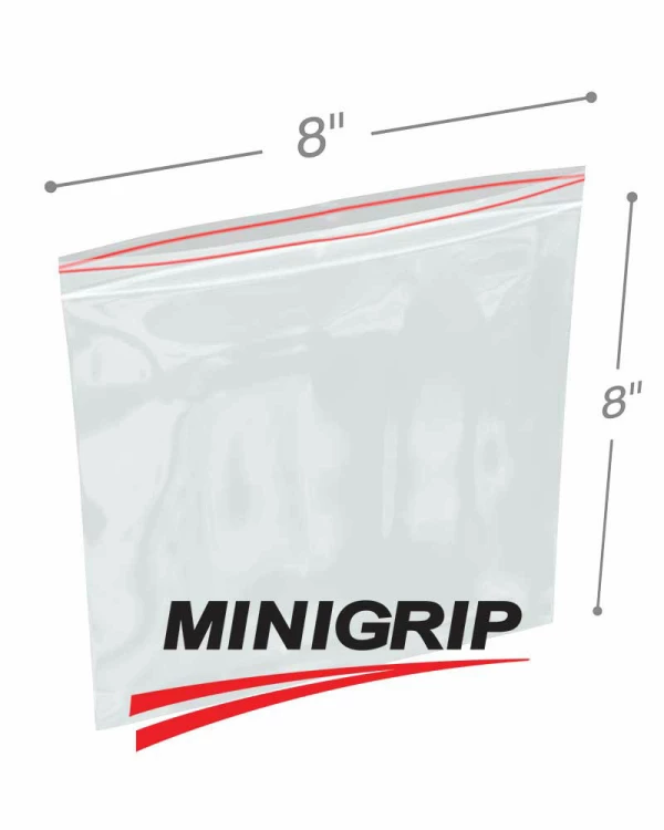 8x8 2Mil Minigrip Reclosable Plastic Bags