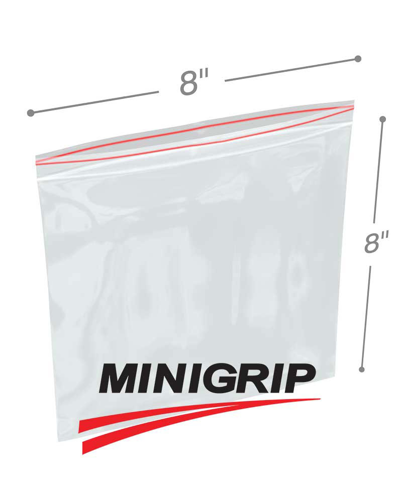 8x8 4Mil Reclosable MiniGrip Poly Bag