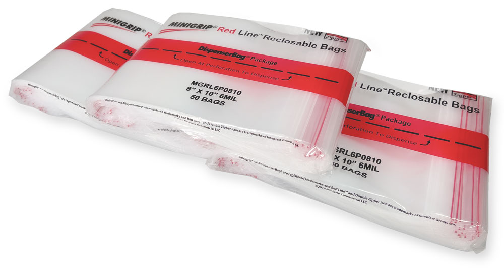 Double Zip 8 x 10 6 Mil Resealable Poly Bags Inner Pack