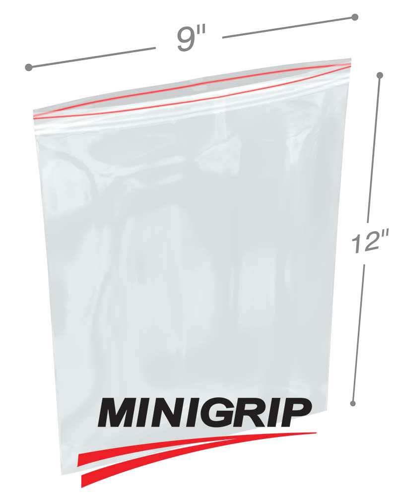 Double Zip 9 x 12 2 Mil Resealable Poly Bags
