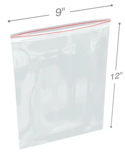 9" x 12" 6 Mil Double Zip Minigrip Resealable Poly Bags