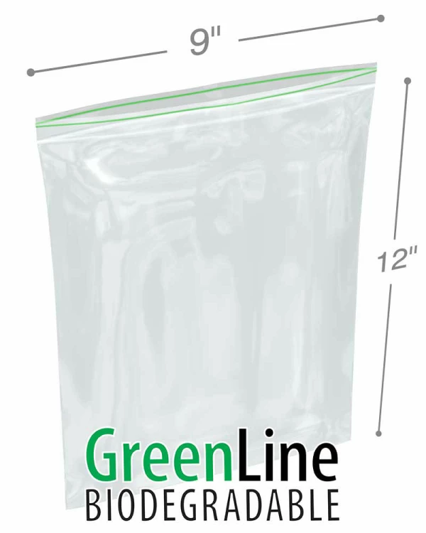 9 x 12 2 Mil Minigrip Greenline Biodegradable Reclosable Bags Measurements