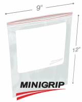 9x12 2Mil Minigrip Reclosable Plastic Bags with Whiteblock