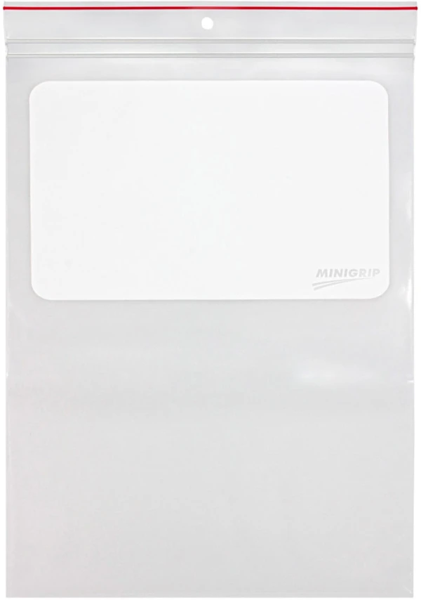 9 x 12 2 Mil Double Zip Minigrip Resealable Poly Bags with Whiteblock Double Zip 9 x 12 2-mil whiteblock reclosable plastic bags