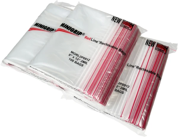 9x12 4 Mil Double Zip Reclosable MiniGrip Poly Bag Inner Packs Inner Packs Double Zip 9 x 12 4 Mil Resealable Poly Bag