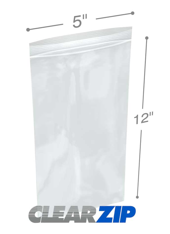 5 x 12 Clearzip® Lock Top 2 Mil Bags