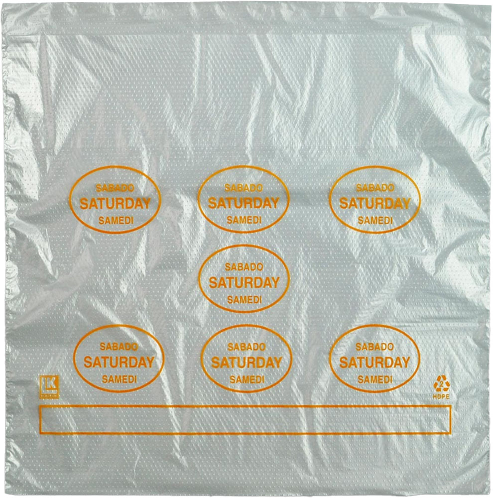 10 x 8.5 + 2 + 2 Saddle Pack Portion Control Bags Printed Saturday