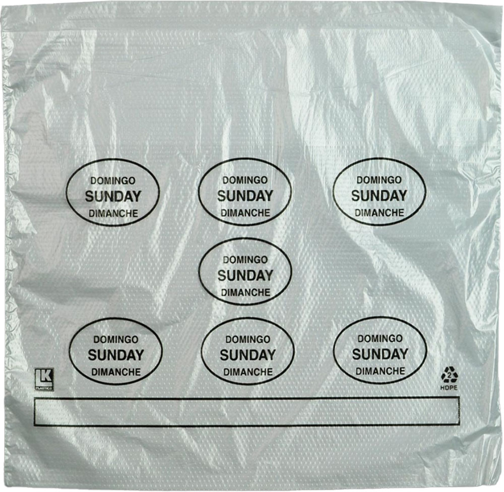 10 x 8.5 + 2 + 2 Saddle Pack Portion Control Bags Printed Sunday