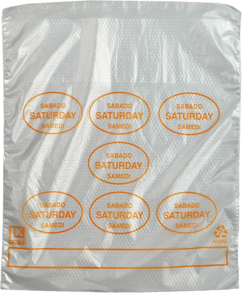 6.5 x 7 + 1.75 + 1.75 Saddle Pack Portion Control Bags Printed Saturday