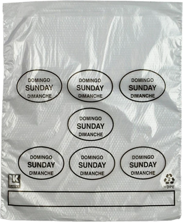 6.5 x 7 + 1.75 + 1.75 Saddle Pack Portion Control Bags Printed Sunday 6.5 x 7 + 1.75 + 1.75 Saddle Pack Portion Control Bags Printed Sunday