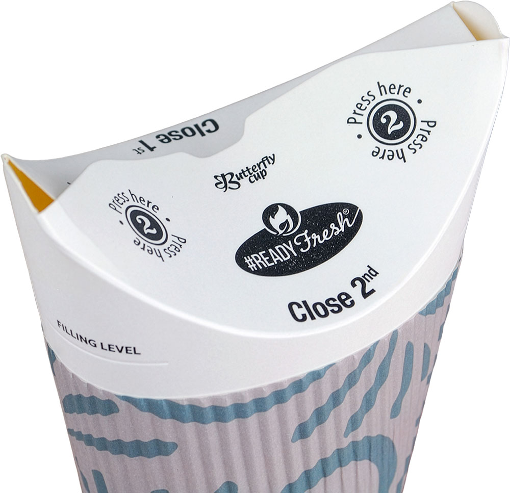 Top of 20 oz Hot Butterfly Cup