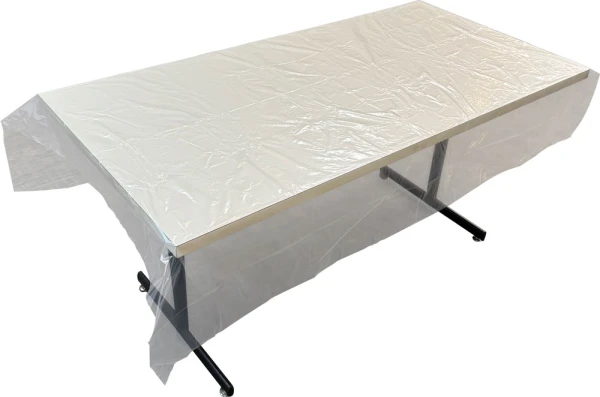 66 x 54 Clear Pre-Cut Disposable Plastic Tablecloth 66 x 54 Disposable Plastic Tablecloth Clear