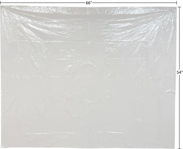 66 x 54 Clear Pre-Cut Disposable Plastic Tablecloth Flat with Dimensions Dimensions of 66 x 54 Flat Disposable Plastic Tablecloth Clear