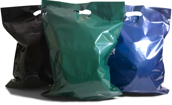 KC Store Fixtures 06456 Plastic Bag with Die Cut Handles High Density 0.65 mil Blue Pack of 500 16 x 4 x 24 