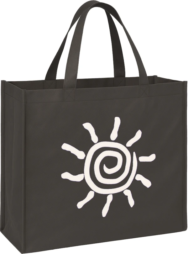 12.5 x 13.5 + 8.5"Grocery Tote Bag with Groceries