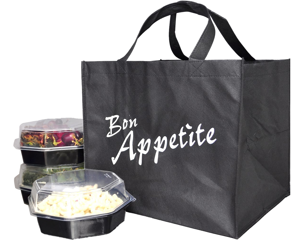 14 x 12 x 12 + 12 Catering Tote Bag - Half Pan with To-Go Containers