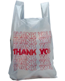 10" x 5" x 18" Thank You Shopping Bags 0.65 Mil