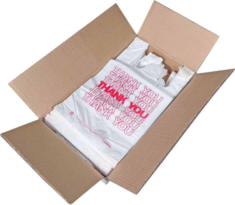 10 x 5 x 18 HDPE Plastic Large Thank You Take Out Bags
