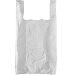 10" x 5" x 18" White T-Shirt Bags 0.65 Mil Medium