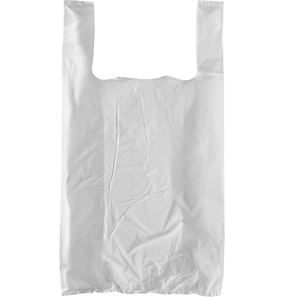 10 x 5 x 18 White T-Shirt Bags 0.65 Mil Medium Physical Bag