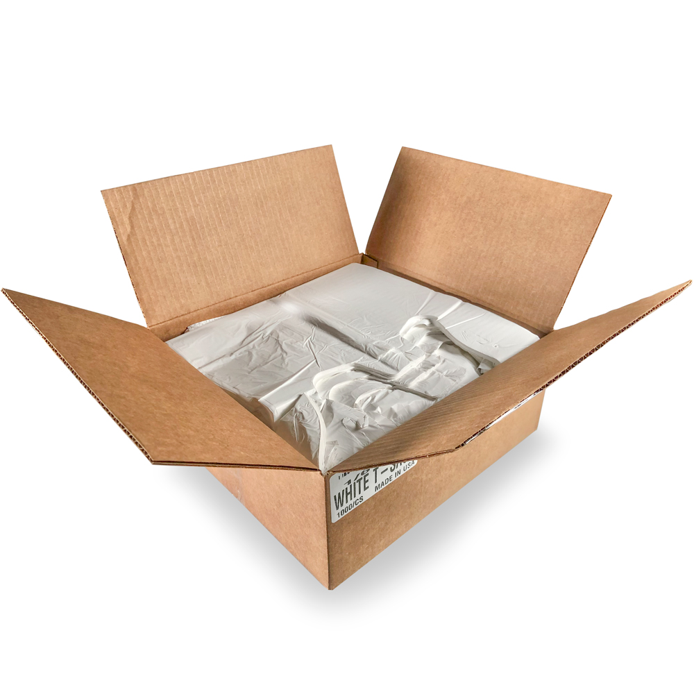 11.5 x 6.5 x 21 HDPE Plastic T-Shirt Carry Out Bags Case