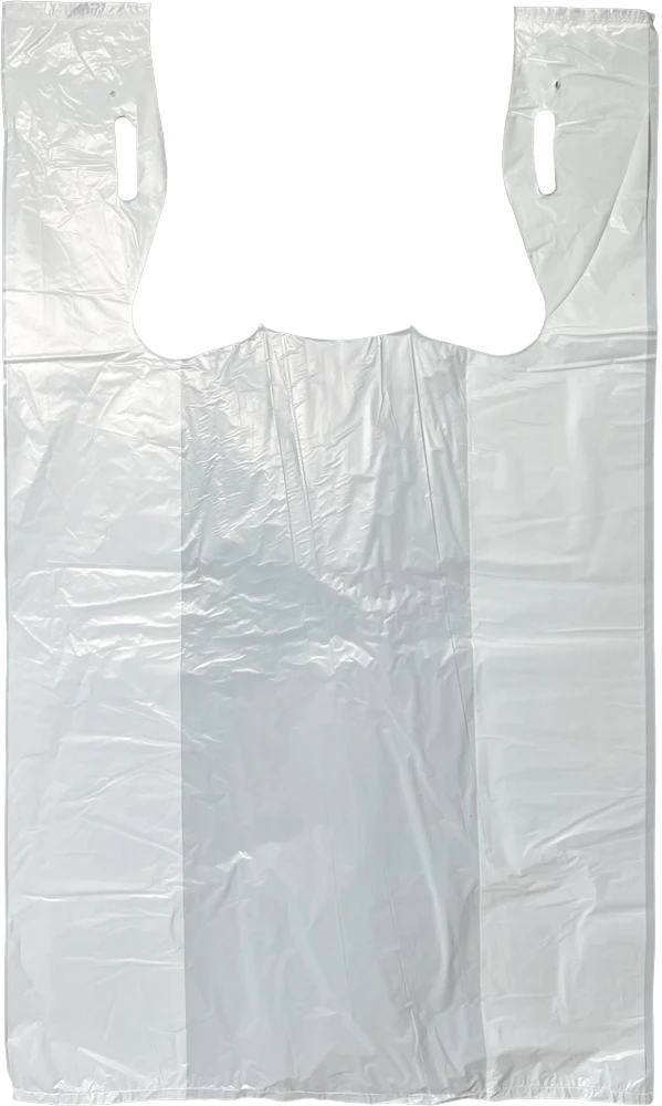 11.5 x 6.5 x 21 High Density T-Shirt Bags 0.65 Mil Large 11.5 x 6.5 x 21 HDPE Plastic T-Shirt Carry Out Bags