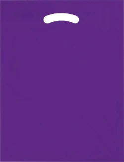 12" x 15" + 3" 2.5 Mil Purple Retail Shopping Bags